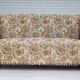 1950s, Danish 2-seater sofa, beige/ brown furniture fabric, oak wood.