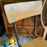 Children's school chair in wood and metal