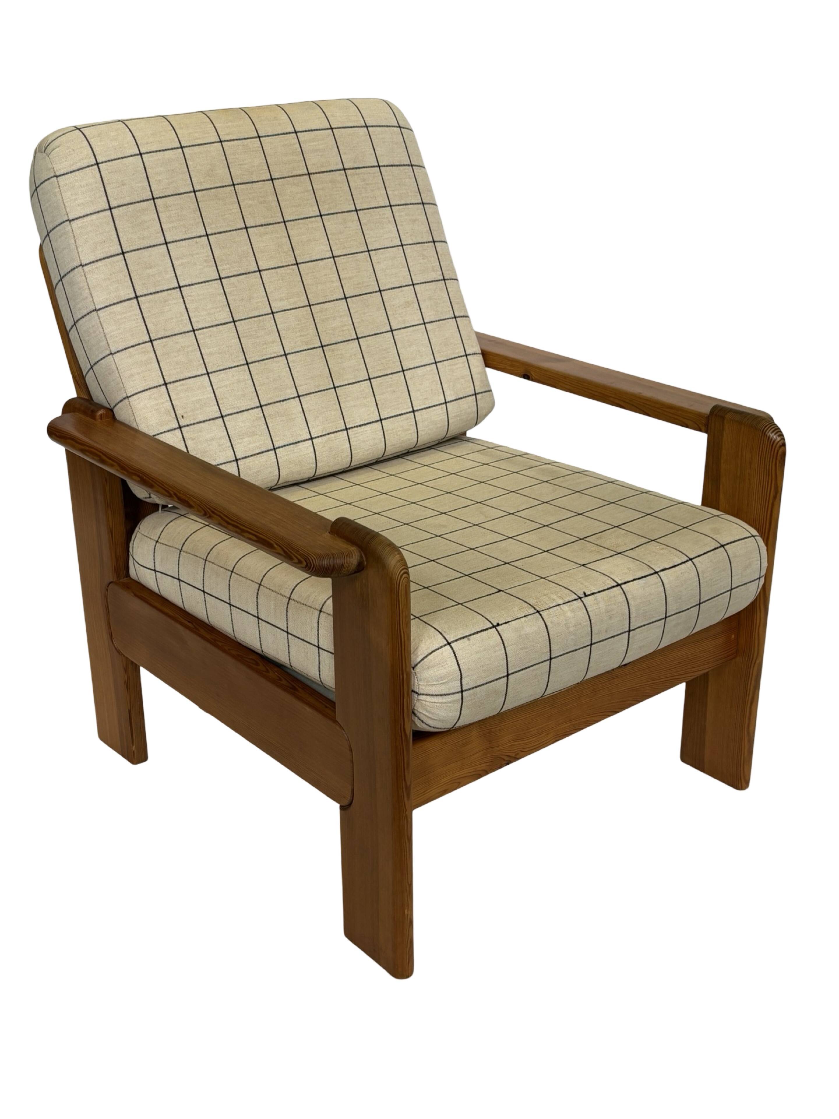 Vintage armchair set of 2 pinewood pine 70s design