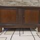 Vintage two-body display cabinet in oak from the 1950s.