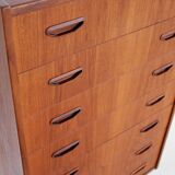 Vintage teak 'tallboy' chest of drawers
