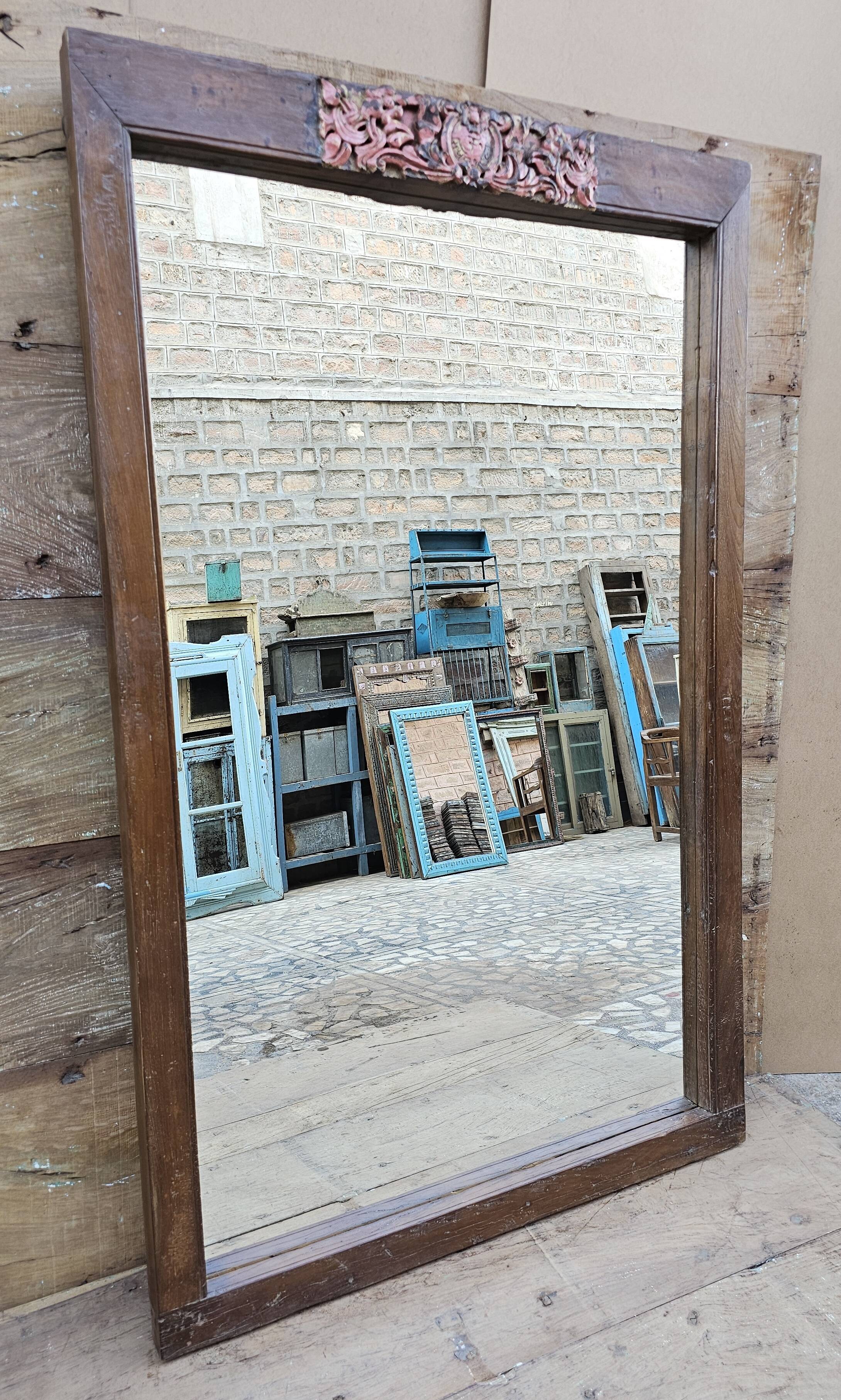 Burmese teak mirror