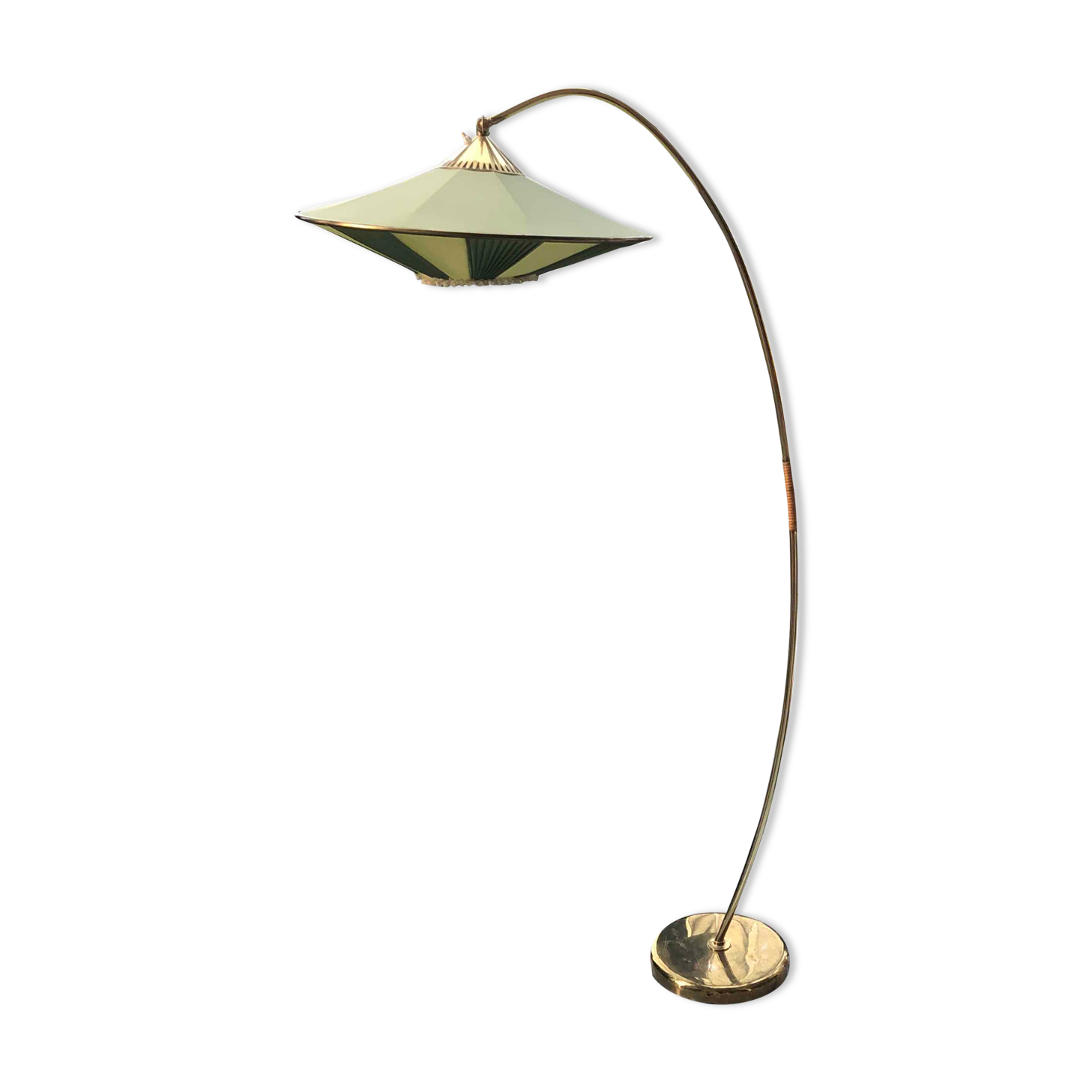 Mid-century floor lamp with pleated shade