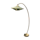 Mid-century floor lamp with pleated shade
