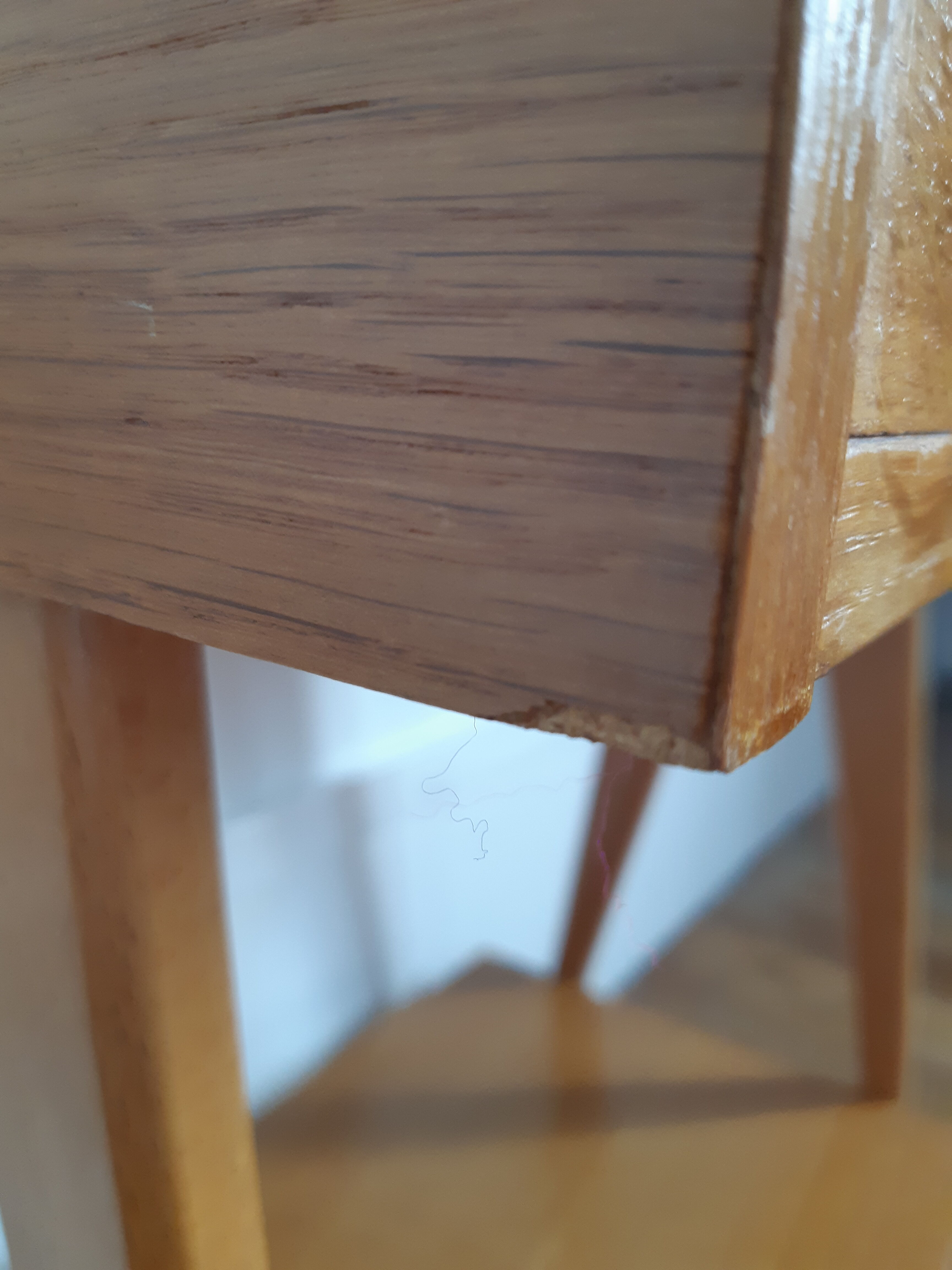 Vintage bedside table compass foot