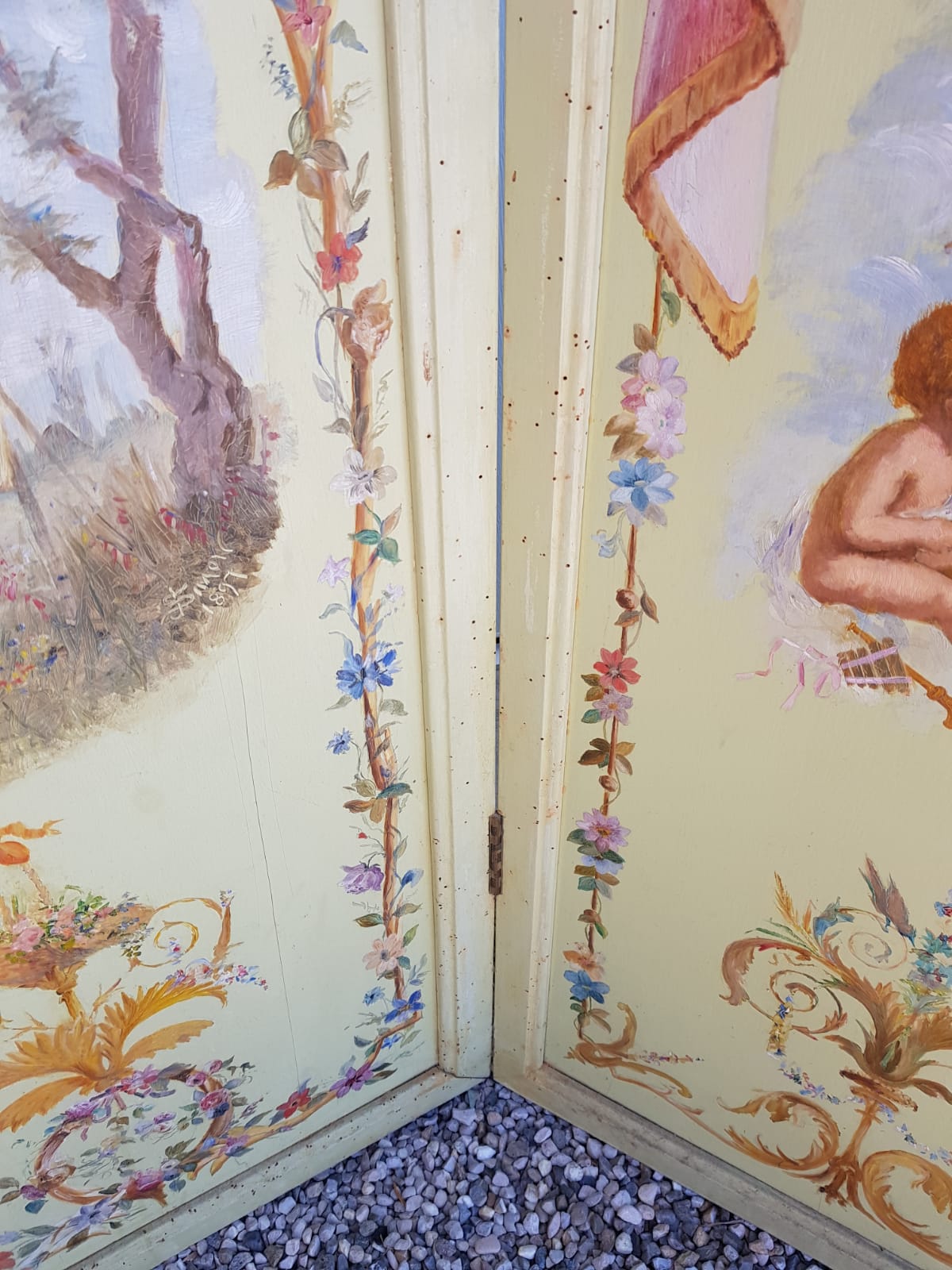 Patterned screen painted 1940/1950