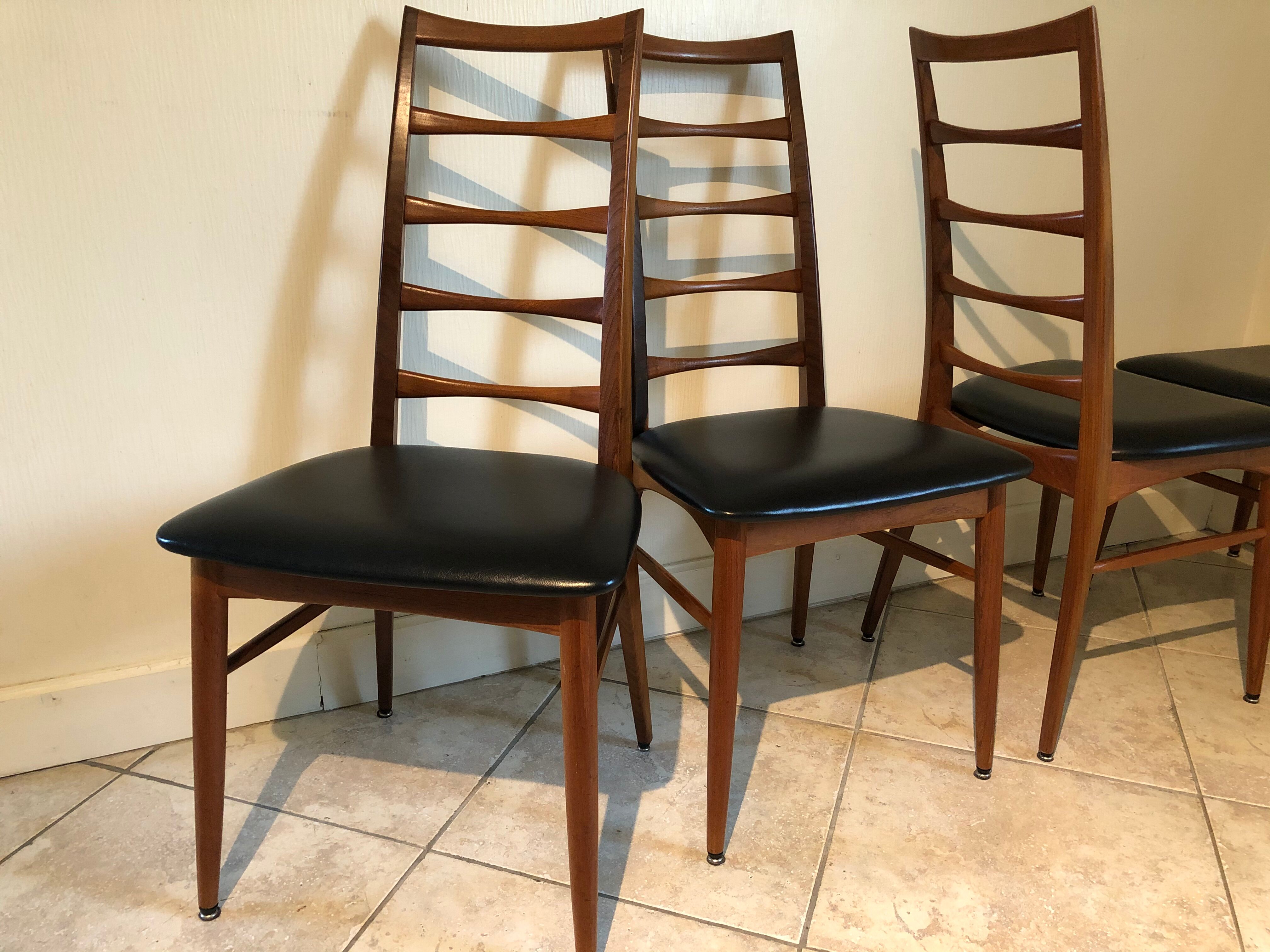 Set of 6 Scandinavian Teak "Lis" chairs by Niels Koefoed, Circa 1960