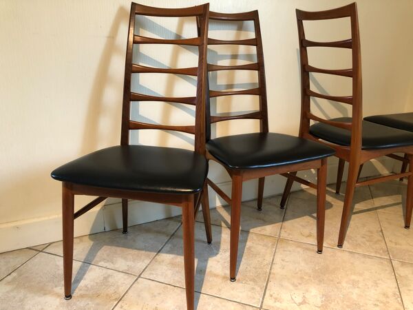 Ensemble de 6 chaises scandinaves en Teck ''Lis'' par Niels Koefoed, Circa 1960