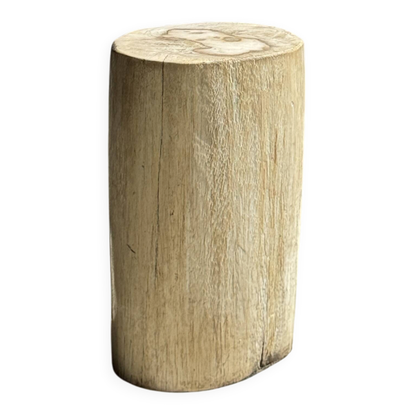 Table d'appoint en bois pétrifié blanc
