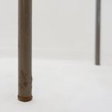 Set of 4 gray metal chairs in the style of Starck's "Von Vogelsans" model