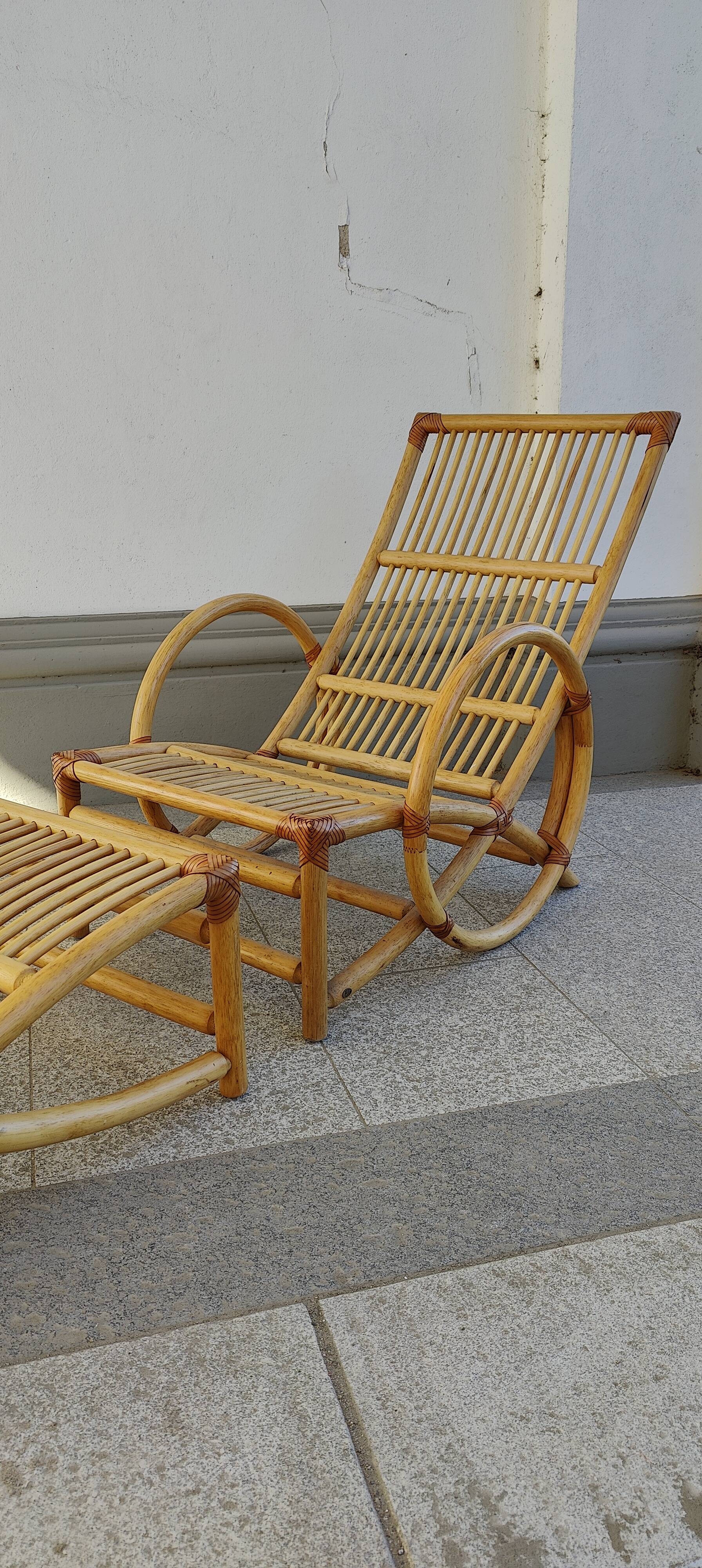 bamboo chair and footstool