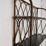 Rattan wall shelf