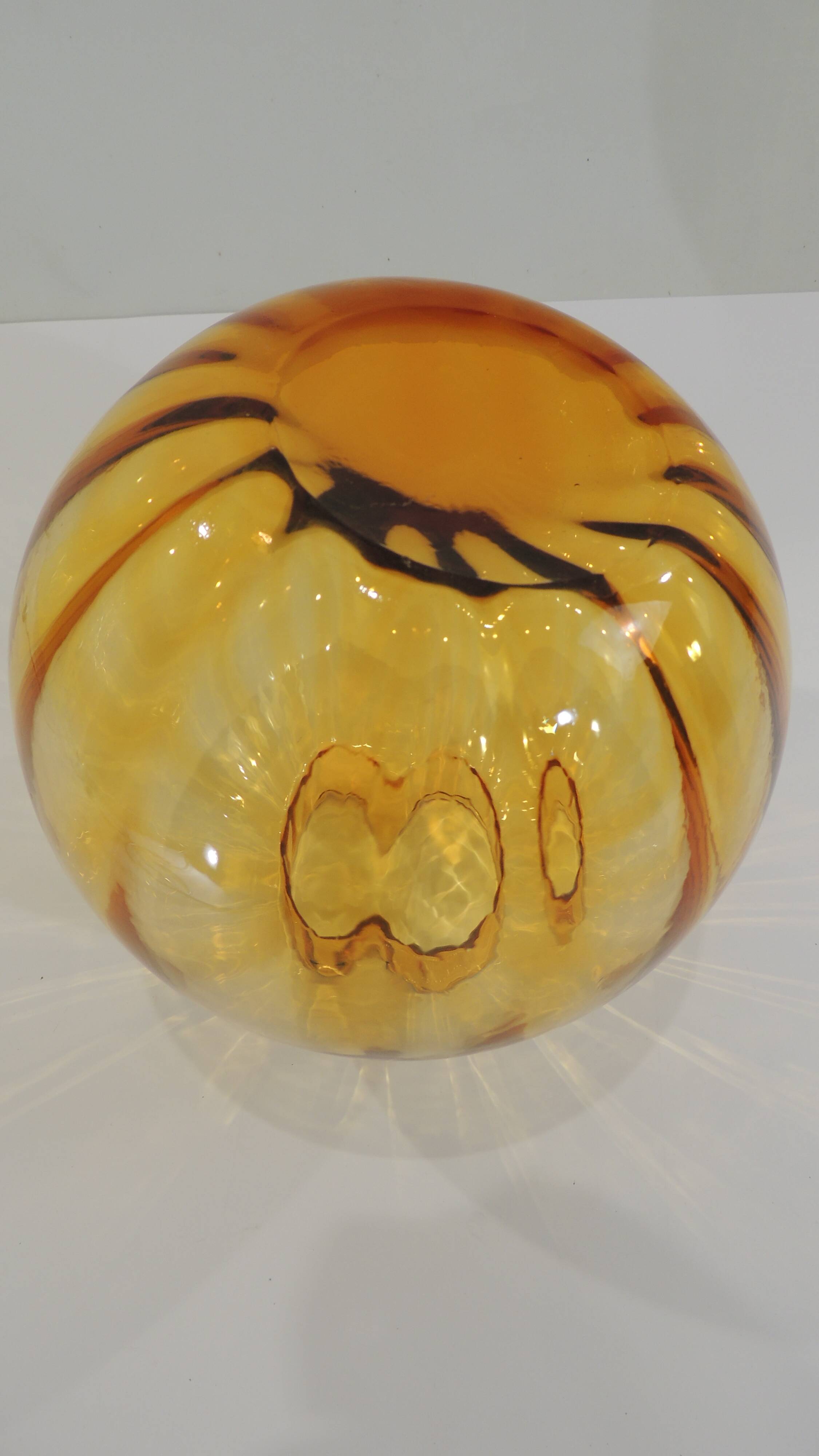 Slanted/Vintage Amber Glass Vase