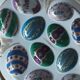 Hand-painted "mimosa" egg dish