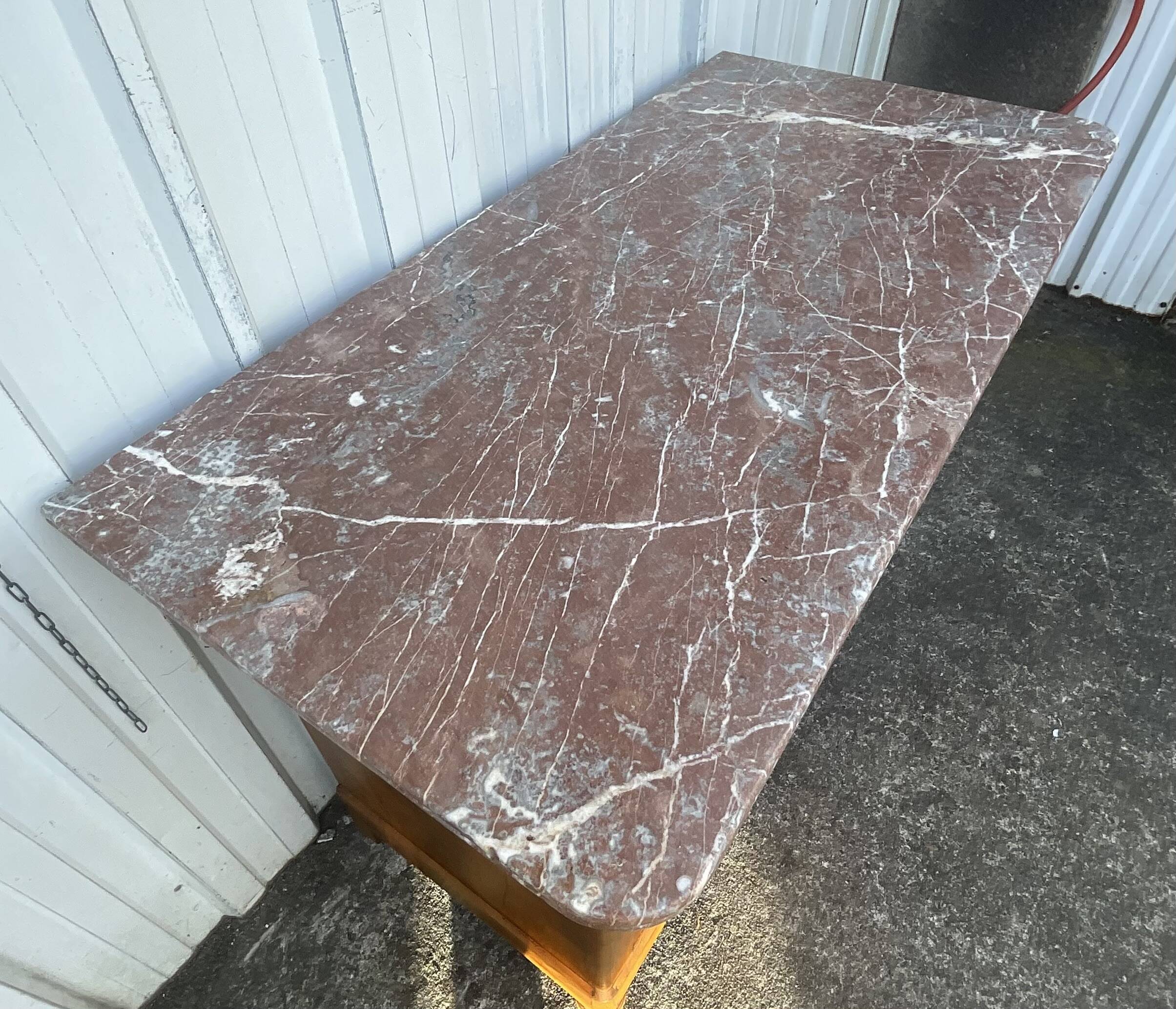 Louis-Philippe commode in walnut burl with pink marble – 19th century