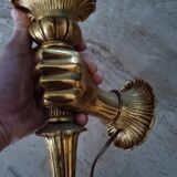 Bronze Wall Lamp John Devoluy Nubian Hand with Torch