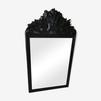 Antique mirror painted black, 143x82 cm