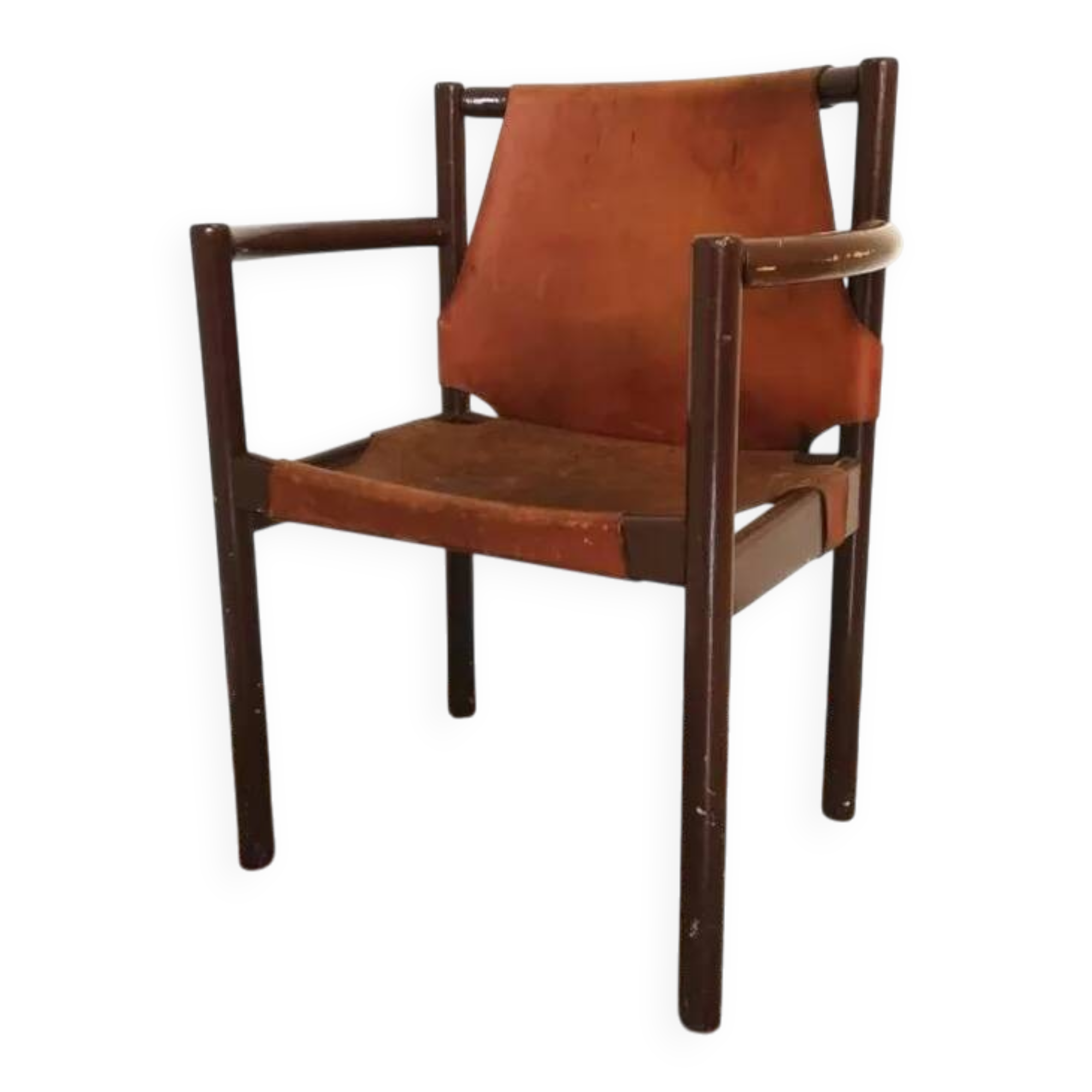 Vintage Leather Armchair: Janez Lajovic PRISANK Model, Mid-Century Modern