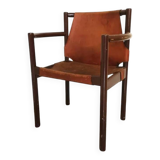 Vintage Leather Armchair: Janez Lajovic PRISANK Model, Mid-Century Modern