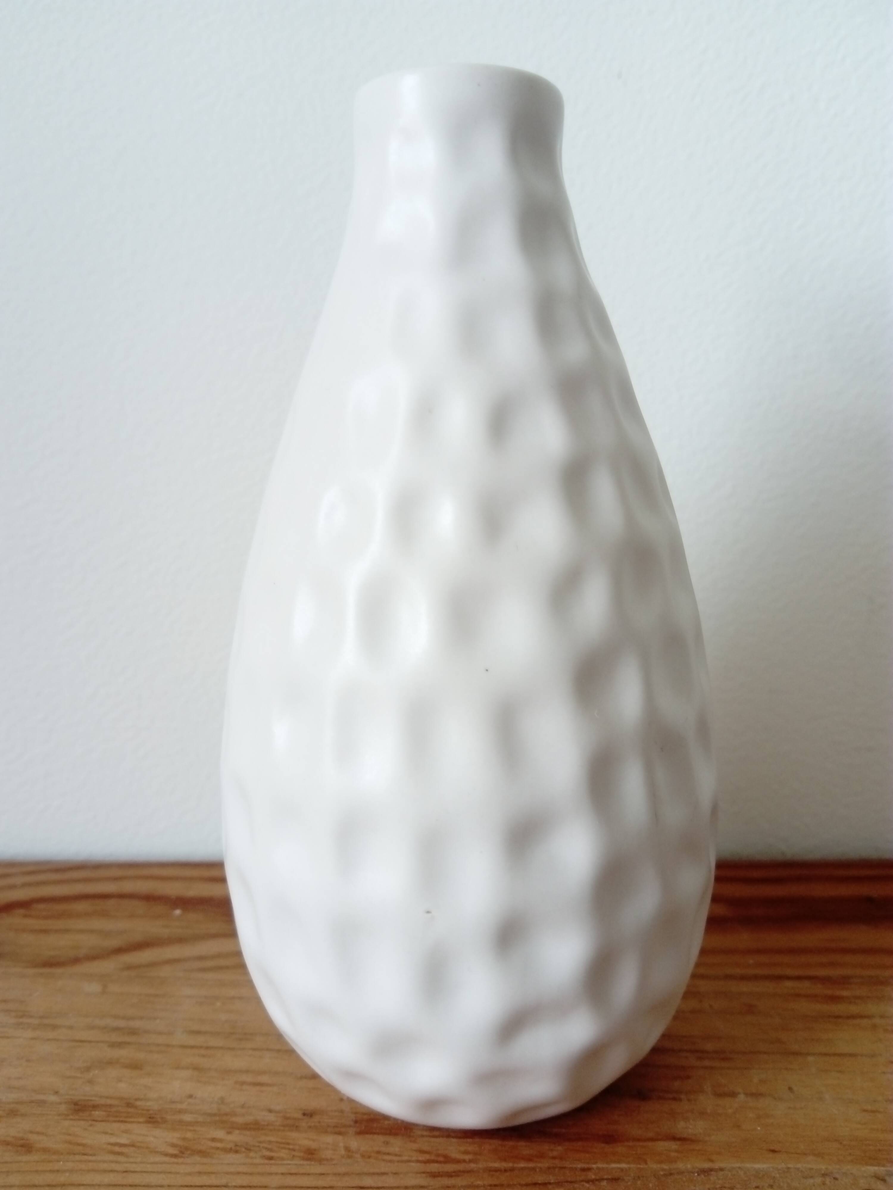 small white honeycomb ceramic vase
