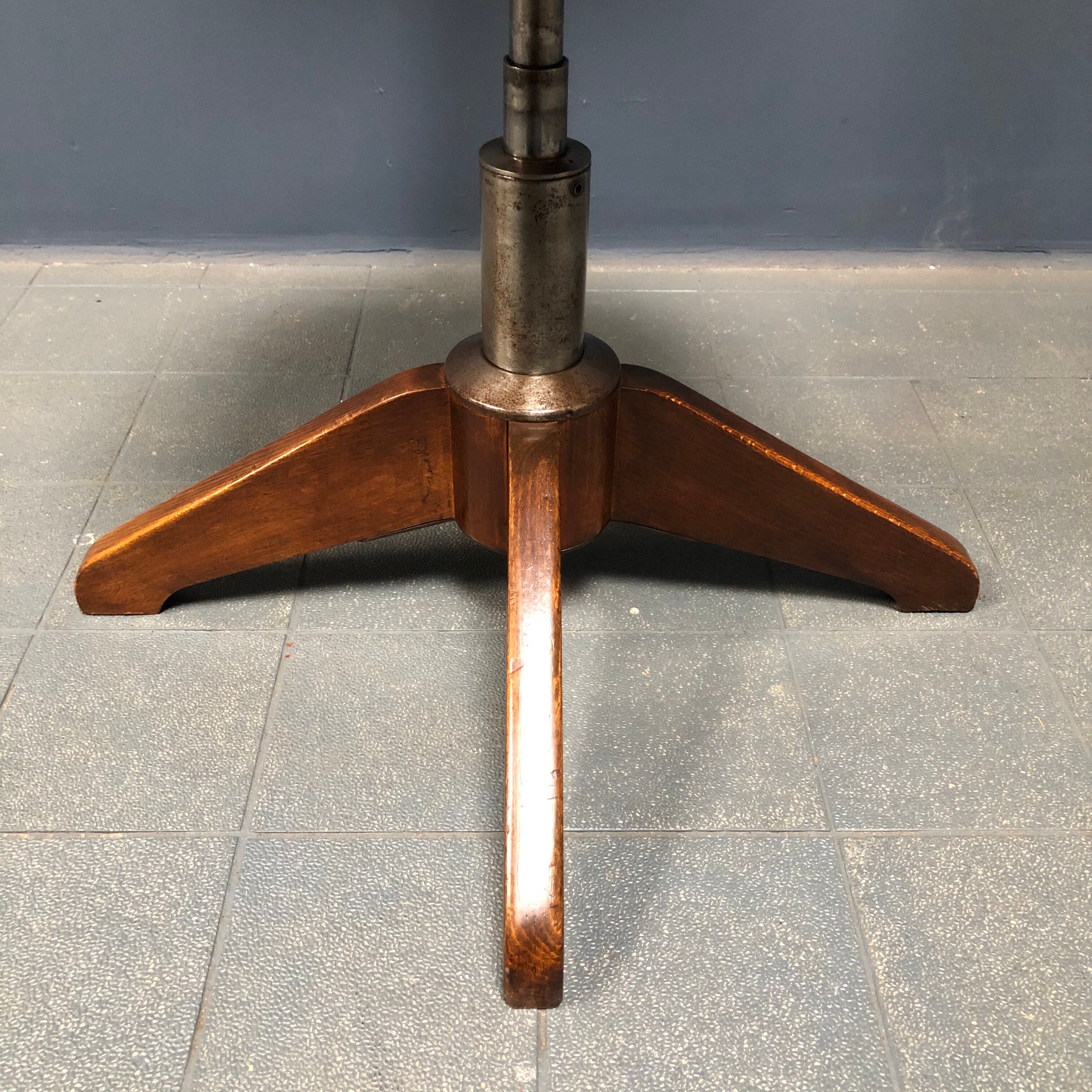 Brown beech wooden Albert Stoll atelier or desk chair from the 1920s