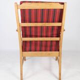 Oak armchair and striped fabric by Bjärnums Möbelfabrik from the 60s