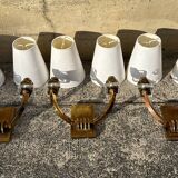 Antique Art Deco wall sconces attributed to Jacques Adnet.