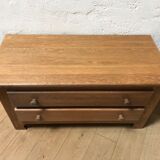Low oak chest of drawers