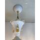 Milky and Gold Murano Glass Chandelier With Flowers and Leaves