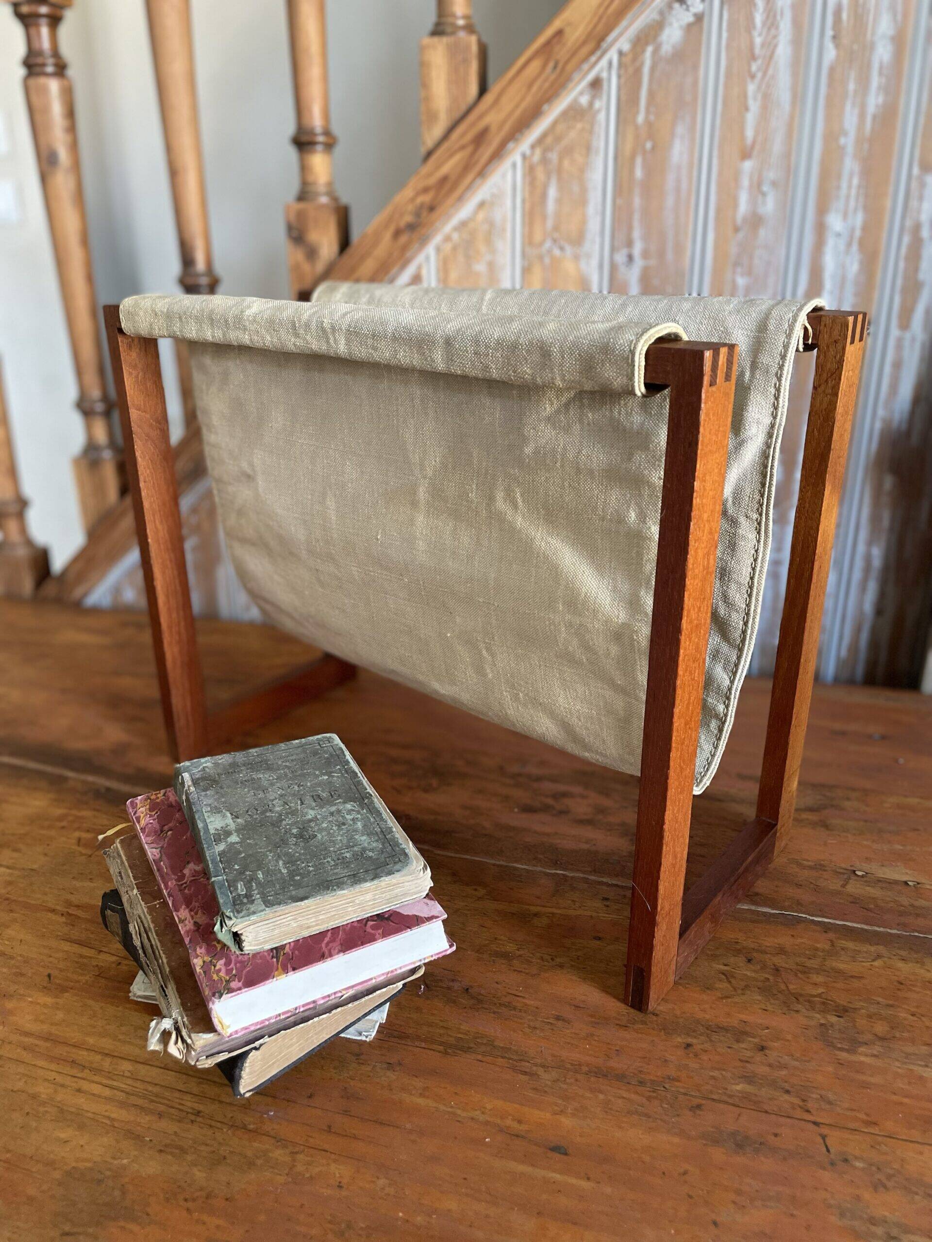 Scandinavian magazine rack in solid teak – Denmark, 1960s