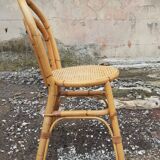 Set of 4 rattan chairs 1970