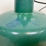Industrial Green Enamel Factory Lamp with Cast Iron Top, 1960s