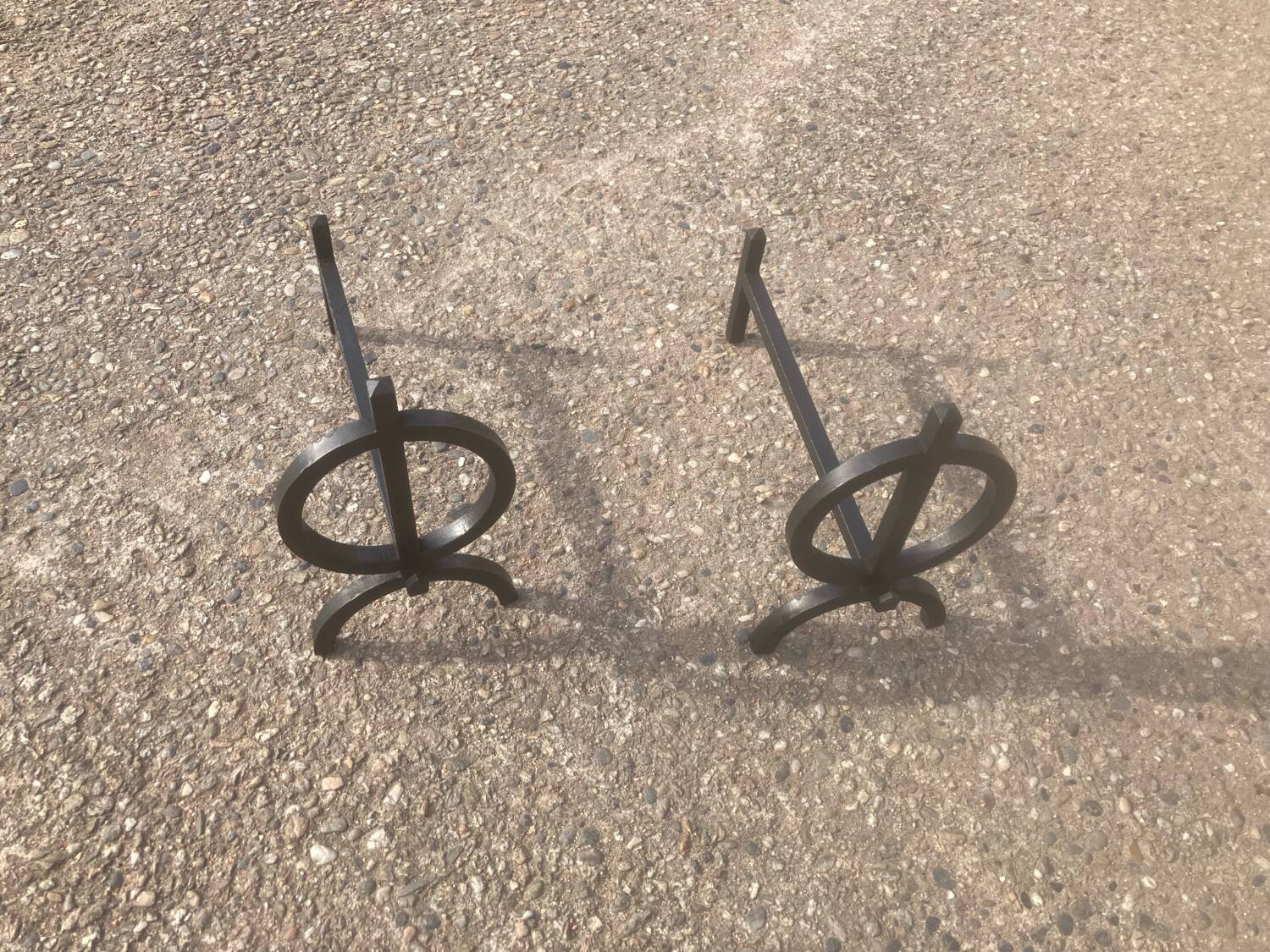 Pair of modernist andirons