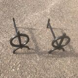 Pair of modernist andirons