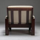 Pair of modern mid-century solid mahogany clubs - 1960