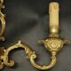 Pair of large wall sconces in Baroque / Rococo / Louis XV style - gilded bronze