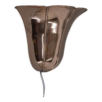 Art deco copper wall lamp, 1930s, restored