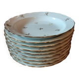 Set of 9 S&M fine porcelain soup plates