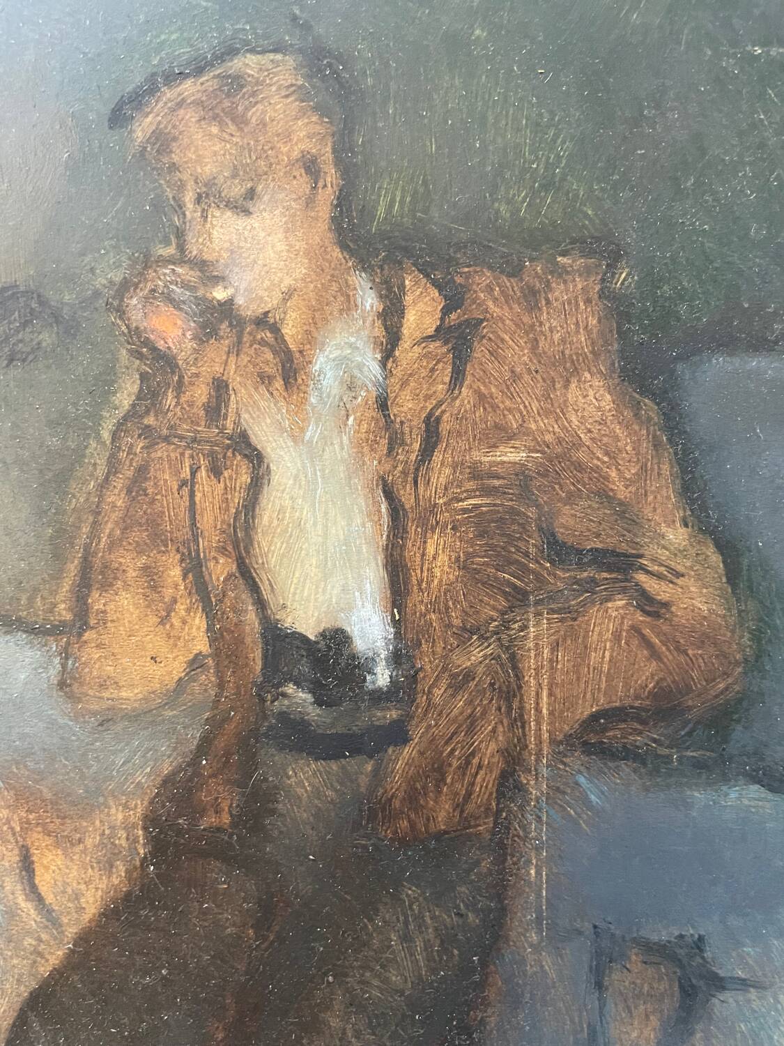 Painting of a person smoking 20th century