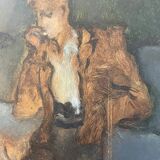Painting of a person smoking 20th century
