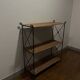 Rattan and wrought iron shelf