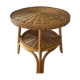 Table basse ronde vintage en rotin et osier