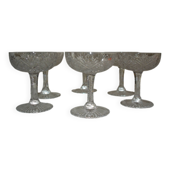 Saint louis gavarni 6 champagne glasses