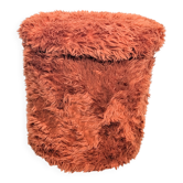 Vintage fluffy storage pouffe