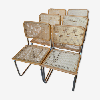6 mid century modern Cesca chairs Marcel Breuer