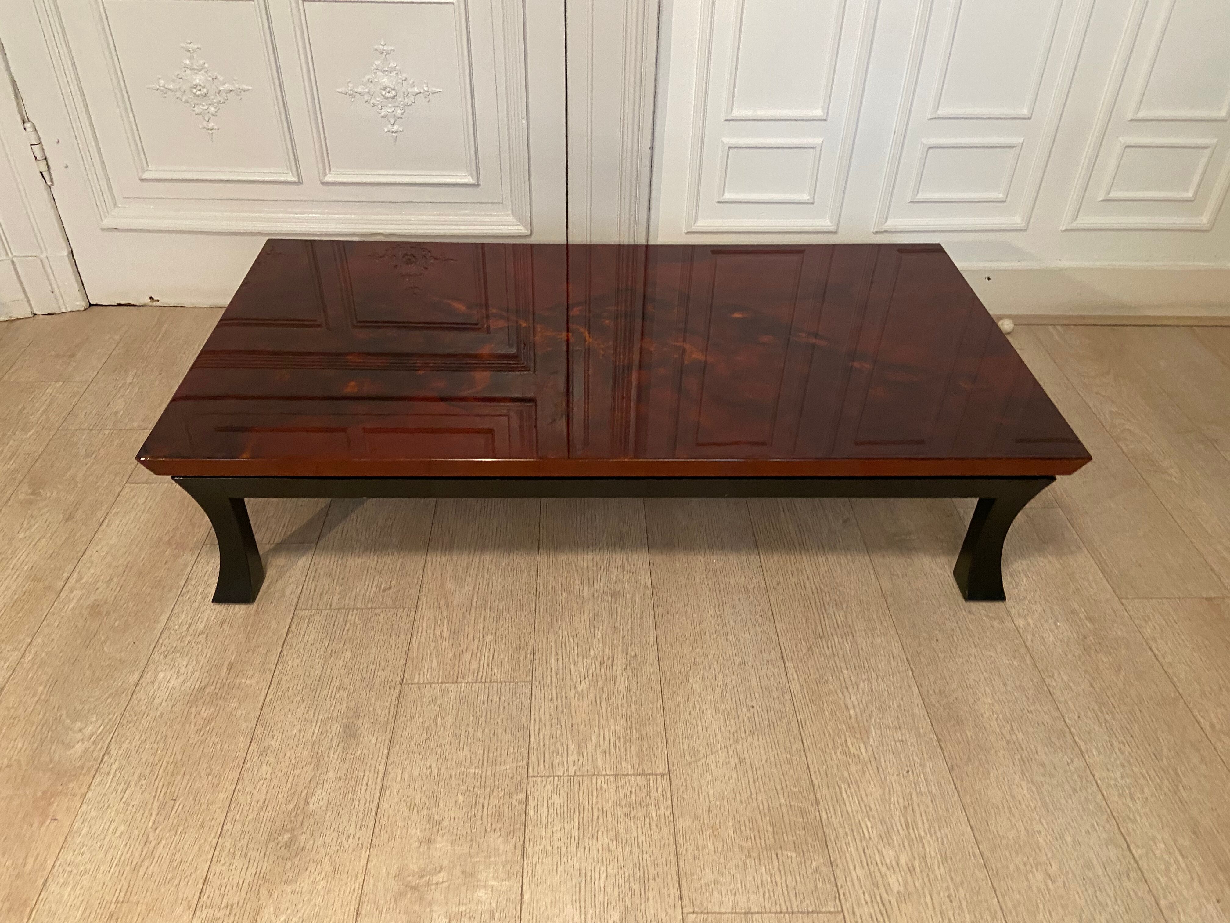 Coffee table, red and gold lacquer, 1970s