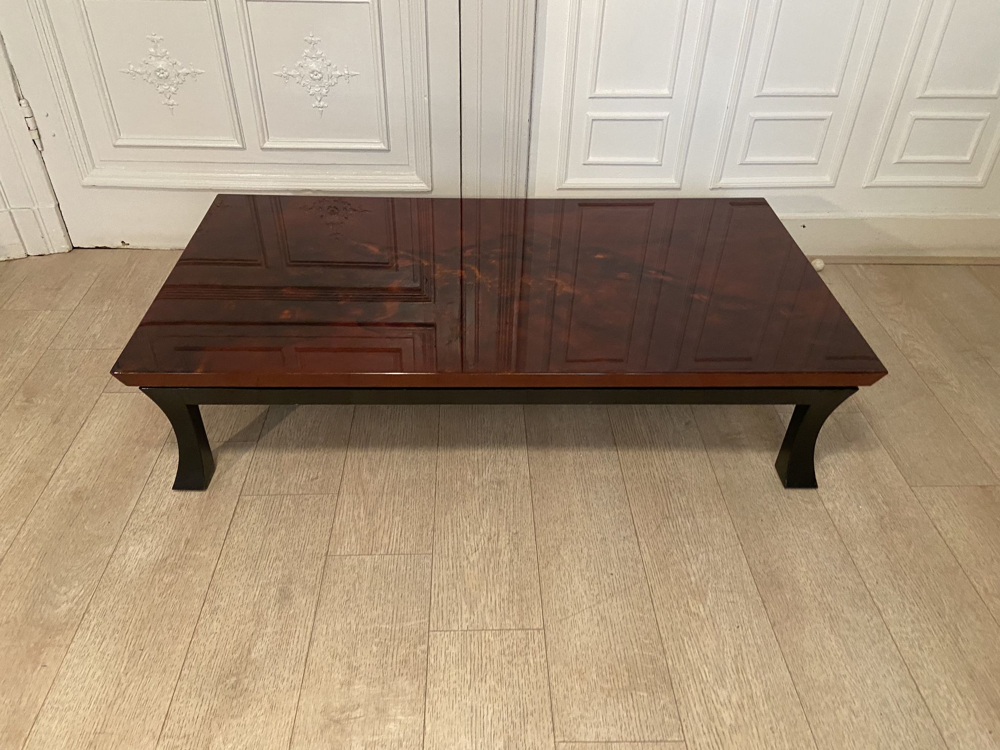 Coffee table, red and gold lacquer, 1970s