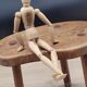 Brutalist bean tripod stool