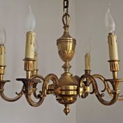 French art nouveau bronze empire style 6 lights chandelier