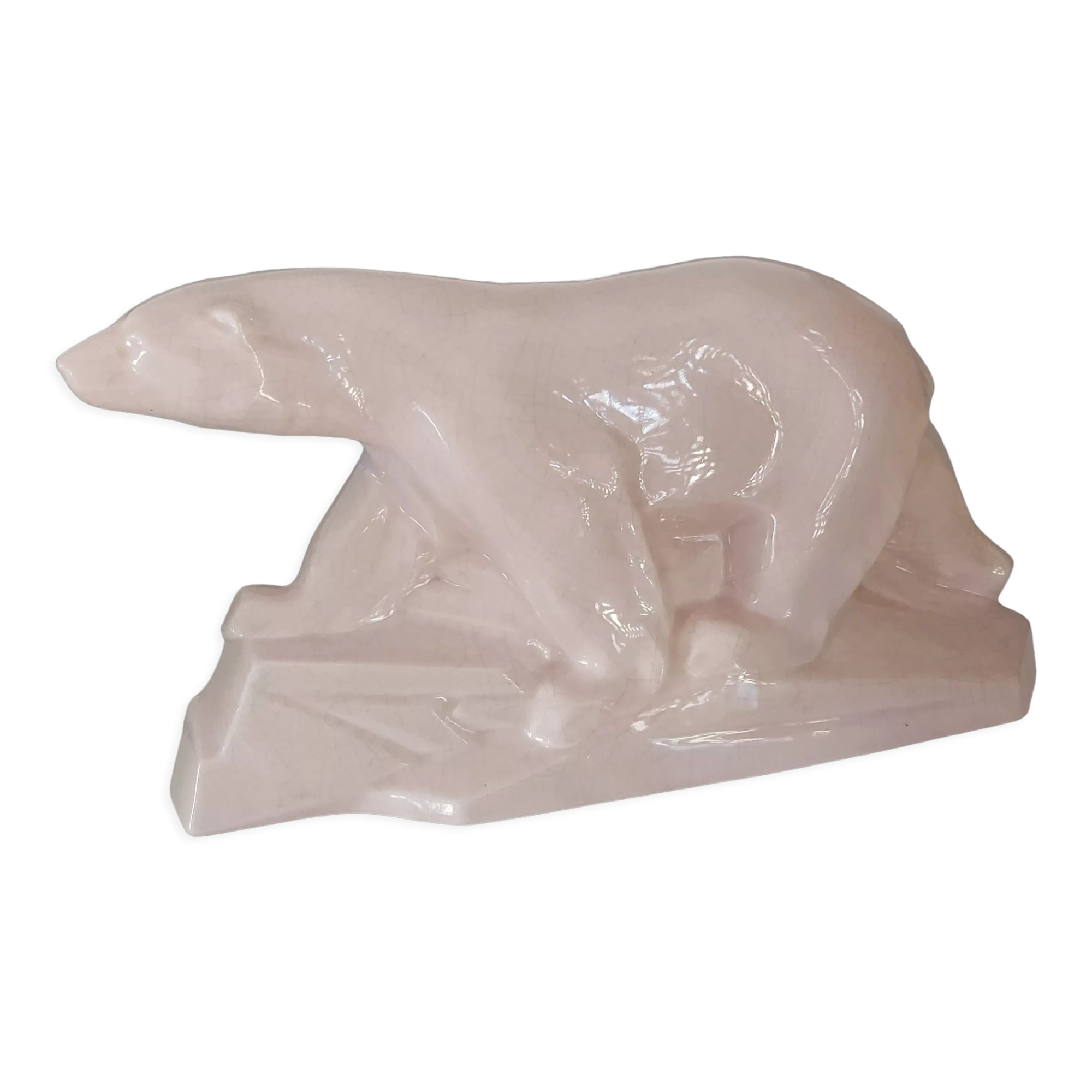Art deco sculture polar bear ceramics 1930s